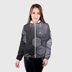 Куртка с капюшоном женская Mercedes-Benz vanguard pattern, цвет: 3D-белый — фото 2