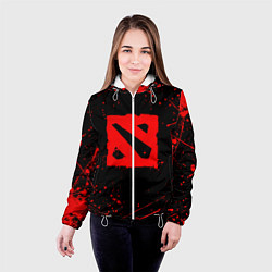 Куртка с капюшоном женская DOTA 2 БРЫЗГИ КРАСОК ДОТА 2 ЛОГО, цвет: 3D-белый — фото 2