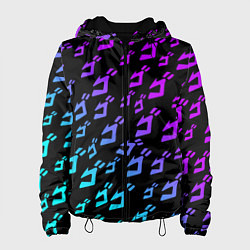 Куртка с капюшоном женская JOJOS BIZARRE ADVENTURE NEON PATTERN НЕОН УЗОР, цвет: 3D-черный