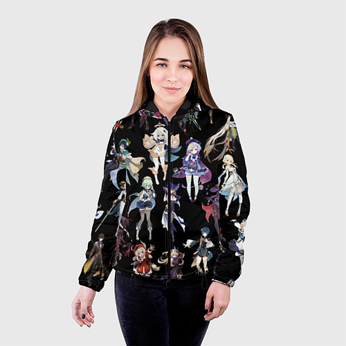 Женская куртка GENSHIN IMPACT ПЕРСОНАЖИ ИГРЫ HEROES / 3D-Черный – фото 4