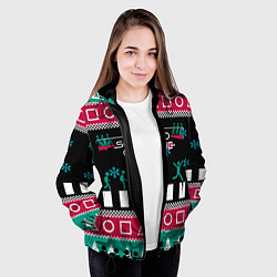 Куртка с капюшоном женская Свитер Кальмара, цвет: 3D-черный — фото 2