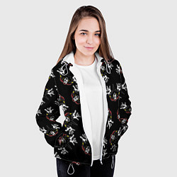 Куртка с капюшоном женская КОРОЛЬ И ШУТ ЛОГО ПАТТЕРН, цвет: 3D-белый — фото 2