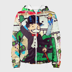 Куртка с капюшоном женская Alec Monopoly ART, цвет: 3D-белый