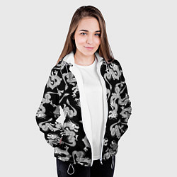 Куртка с капюшоном женская Драконыdragon, цвет: 3D-белый — фото 2