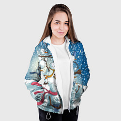 Куртка с капюшоном женская Боевые снеговики: атака, цвет: 3D-белый — фото 2