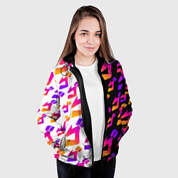 Куртка с капюшоном женская JOJO BIZARRE ADVENTURE ДЖО ДЖО УЗОР, цвет: 3D-черный — фото 2