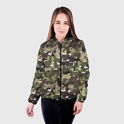 Куртка с капюшоном женская Камуфляж из Собак Camouflage, цвет: 3D-черный — фото 2