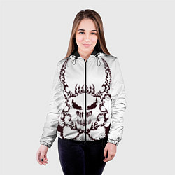 Куртка с капюшоном женская Веном рога, цвет: 3D-черный — фото 2