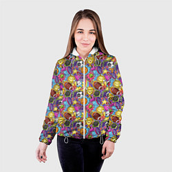 Куртка с капюшоном женская Разный спорт в мультяшном стиле, цвет: 3D-белый — фото 2