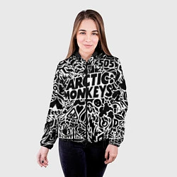 Куртка с капюшоном женская Arctic monkeys Pattern, цвет: 3D-черный — фото 2