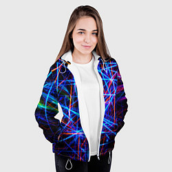 Куртка с капюшоном женская NEON LINES Glowing Lines Effect, цвет: 3D-белый — фото 2