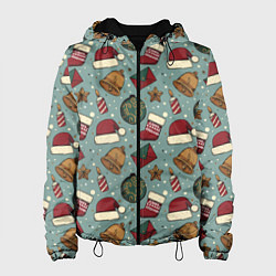 Куртка с капюшоном женская Винтaжный 2022, цвет: 3D-черный