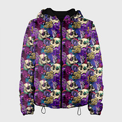 Куртка с капюшоном женская Волшебные Грибы психоделика, цвет: 3D-черный