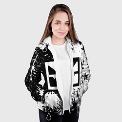 Куртка с капюшоном женская GEOMETRY DASH BLACK & WHITE SMILE, цвет: 3D-белый — фото 2