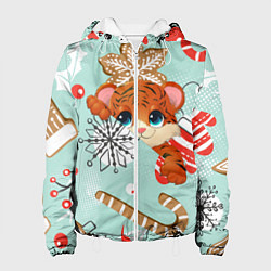 Куртка с капюшоном женская ТИГРЁНОК ГОД ТИГРА, цвет: 3D-белый