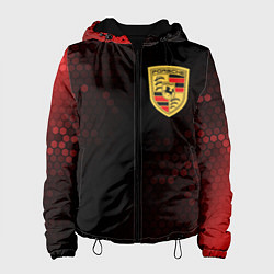 Куртка с капюшоном женская ПОРШЕ Соты, цвет: 3D-черный