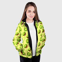 Куртка с капюшоном женская Киви паттерн, цвет: 3D-черный — фото 2