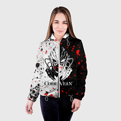 Куртка с капюшоном женская Code Vein Logo, цвет: 3D-белый — фото 2