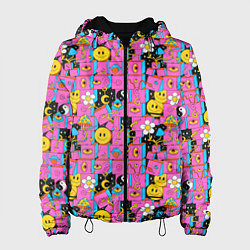 Куртка с капюшоном женская Психоделика Инь-Янь, цвет: 3D-черный