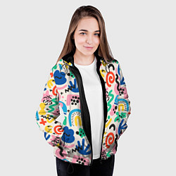 Куртка с капюшоном женская Абстракция рисунок, цвет: 3D-черный — фото 2