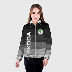 Куртка с капюшоном женская SKODA, ШКОДА ГРАДИЕНТ, цвет: 3D-белый — фото 2