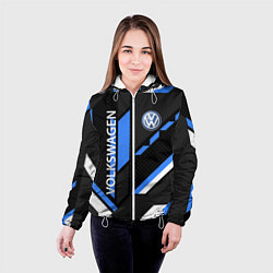 Куртка с капюшоном женская VOLKSWAGEN GEOMETRY SPORT, цвет: 3D-белый — фото 2