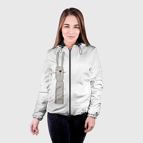 Женская куртка Заяц Морковец / 3D-Черный – фото 4