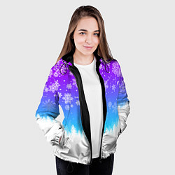 Куртка с капюшоном женская НЕОНОВАЯ НОВОГОДНЯЯ НОЧЬ НОВЫЙ ГОД 2022, цвет: 3D-черный — фото 2