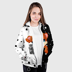 Куртка с капюшоном женская ТИГРЁНОК НУ ТИПА МЯУ, цвет: 3D-белый — фото 2