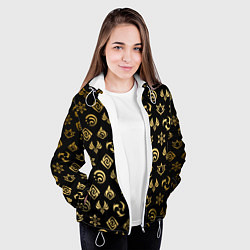 Куртка с капюшоном женская GOLDEN GENSHIN IMPACT PATTERN ЗОЛОТО ГЕНШИН ИМПАКТ, цвет: 3D-белый — фото 2