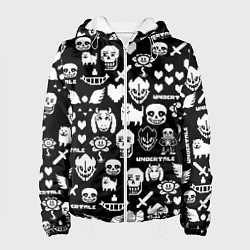 Куртка с капюшоном женская UNDERTALE PATTERN БЕЛЫЙ, цвет: 3D-белый