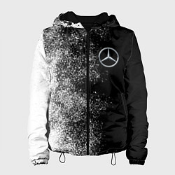 Куртка с капюшоном женская Чёрно-белый Мерседес, цвет: 3D-черный