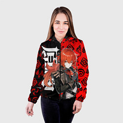 Куртка с капюшоном женская DILUC ДИЛЮК КРАСНЫЙ, цвет: 3D-черный — фото 2