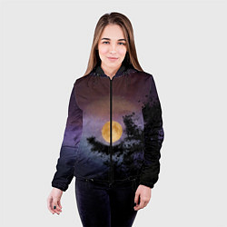 Куртка с капюшоном женская Night sky with full moon by Apkx, цвет: 3D-черный — фото 2