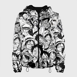 Куртка с капюшоном женская МАНКИ Д ЛУФФИ ЧЁРНО БЕЛЫЙ, цвет: 3D-черный