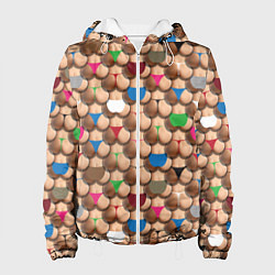 Куртка с капюшоном женская Попки, цвет: 3D-белый