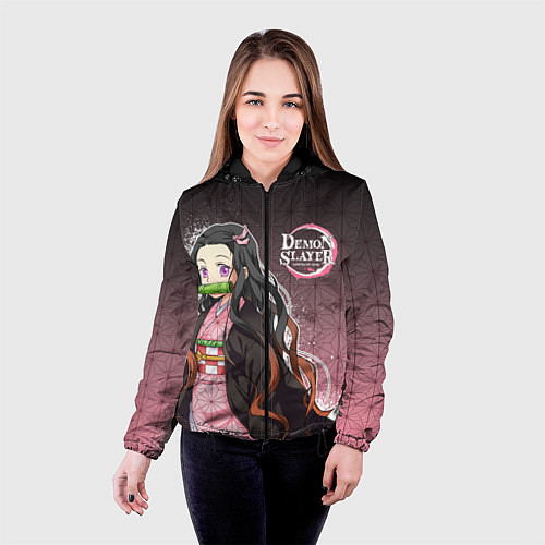 Женская куртка НЕЗУКО NEZUKO SLAYER / 3D-Черный – фото 4
