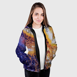 Куртка с капюшоном женская Макро-Апельсинка, цвет: 3D-черный — фото 2