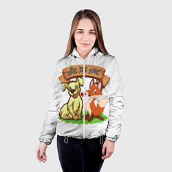 Куртка с капюшоном женская Пёс да Лис, цвет: 3D-белый — фото 2