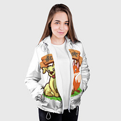 Куртка с капюшоном женская Пёс да Лис, цвет: 3D-белый — фото 2