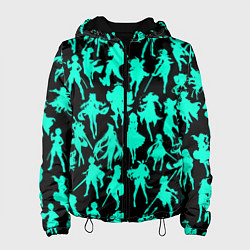 Куртка с капюшоном женская НЕОНОВЫЕ ГЕРОИ ГЕНШИН ИМПАКТ, цвет: 3D-черный