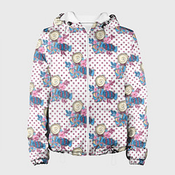 Куртка с капюшоном женская Конфеты и леденцы сладости, цвет: 3D-белый