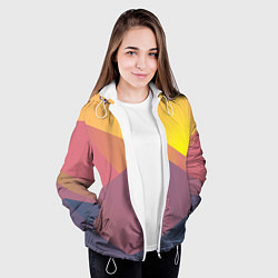 Куртка с капюшоном женская Рассвет в горах искусства, цвет: 3D-белый — фото 2