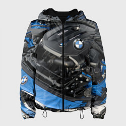 Куртка с капюшоном женская BMW Engine Twin Power Turbo, цвет: 3D-черный