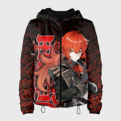 Куртка с капюшоном женская ДИЛЮК DILUC GENSHIN IMPACT, цвет: 3D-черный