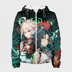 Куртка с капюшоном женская КАЗУХА И СЯО XIAO AND KAZUHA GENSHIN, цвет: 3D-белый