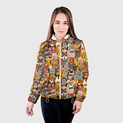 Куртка с капюшоном женская Зоопарк разные звери, цвет: 3D-белый — фото 2