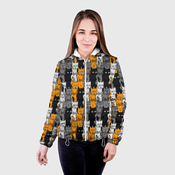 Куртка с капюшоном женская Злой Кот мем, цвет: 3D-белый — фото 2