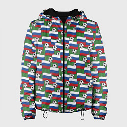 Куртка с капюшоном женская Россия футбол, цвет: 3D-черный