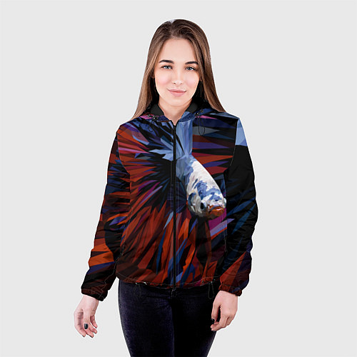 Женская куртка Рыбка, исполняющая желания / 3D-Черный – фото 4